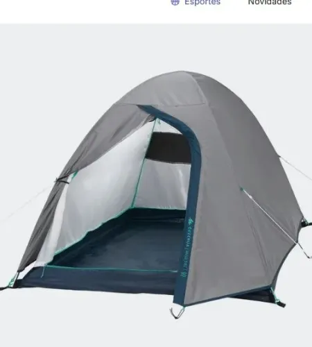 Barraca de Camping Para 2 Pessoas MH100 Quechua Cinza