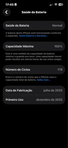 Iphone 16e garantia apple bateria 100%