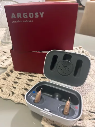 Par Argosy Vista DX R Li Recarregável com Case Carregador - Bege