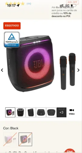 Caixa de Som JBL PartyBox Encore 2 + 2 MIC