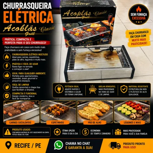 CHURRASQUEIRA ELÉTRICA ACOBLÁS CLASSIC GRILL
