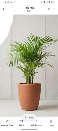 Areca com vaso de material sintético 