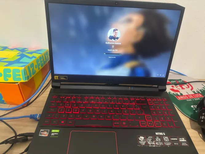 Notebook Gamer Acer Nitro 5 Ryzen 7 4800H + GTX 1650 + 24GB RAM + SSD 1.14TB tela de 144hz