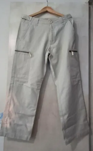Calça Cargo Tamanho 40 Cor Areia