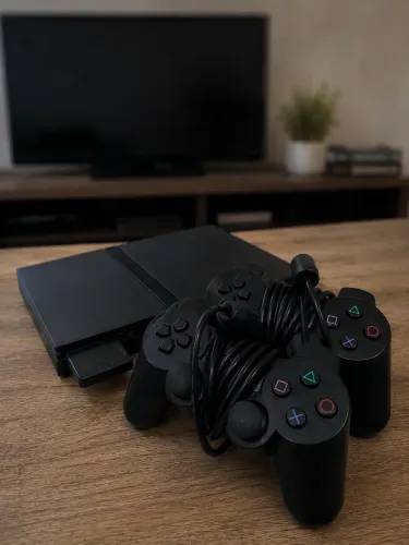 Ps2 ótimo estado acompanha dois controles e os cabos chama quem tiver interesse 