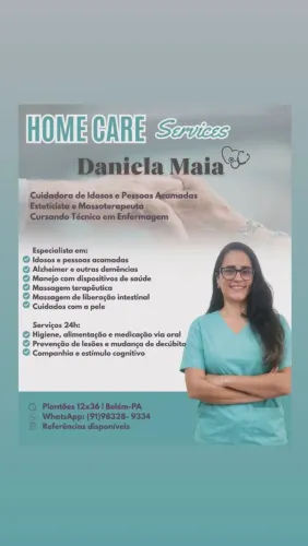 Cuidadora de idosos e pessoas acamadas ......