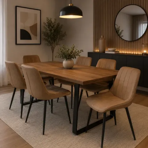 Cadeira para sala de jantar Recepção escritório Salão Volga caramelo LINDA