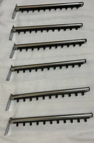 Kit Cabideiro Rt Inclinado Para Parede Cromada 6 Unidades