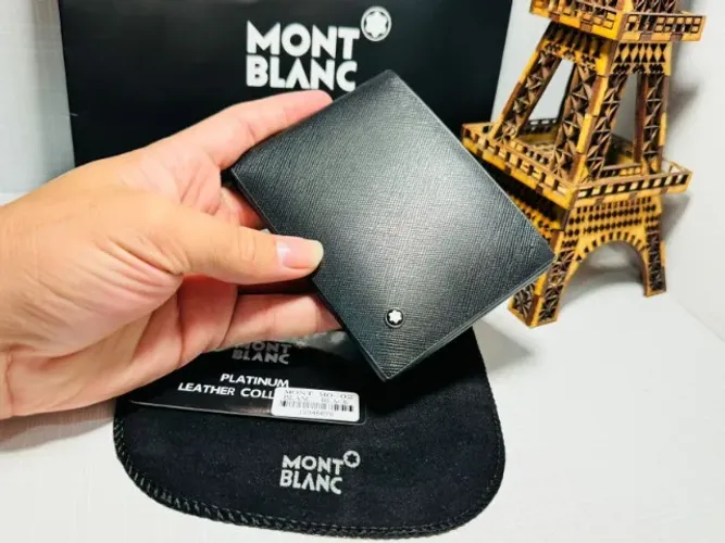CARTEIRA MASCULINA MB MONTBLANCI PREMIUM COURO LEGITIMO PRETO