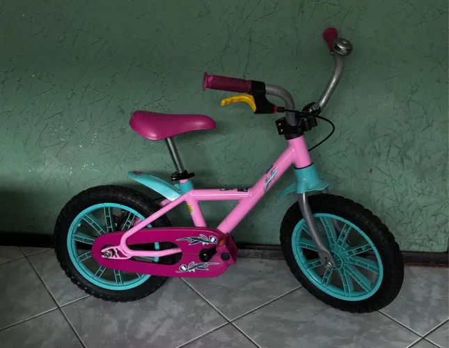 Bicicleta Infantil Nathor Rosa e Azul + Campainha