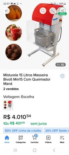 Masseira para salgados e doces 