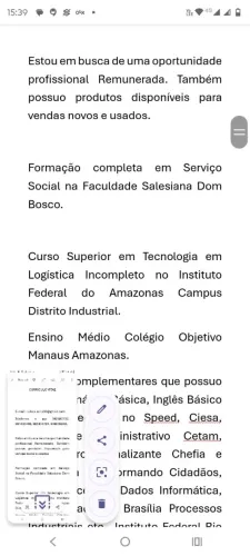 Faz currículos e imprime currículos, xerox e outros documentos.
