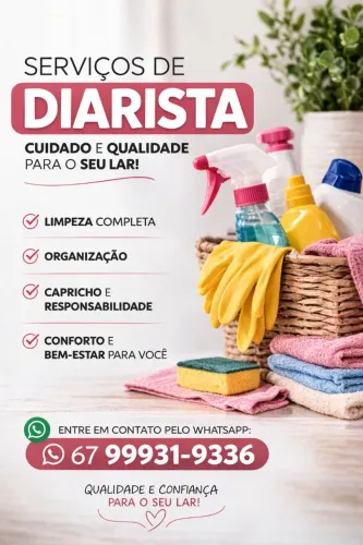 DIARISTA PROFISSIONAL - Atendo Toda Região Norte - Casa Limpa e Cheirosa!