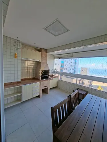 Apartamento mobiliado 3 suítes com vista mar para locação no Canto do Forte - Praia Grande