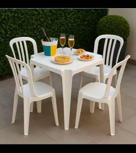 4 Kits Cadeira mesa Branca Tramontina