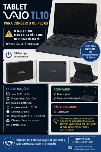 Tablet VAIO TL10 com defeito no Display