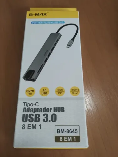Hub USB-C 8 em 1 HDMI 4K - ? Entrega Grátis Campo Grande MS