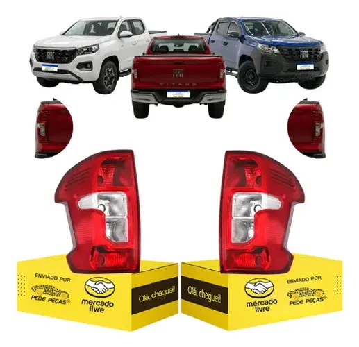 Par Lanterna Fiat Titano Volcano 2025 2026 Sem Led Ambos Lados Vermelho