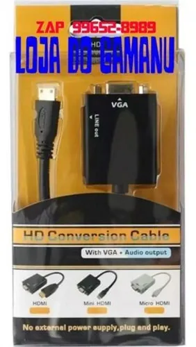 Conversor Hdmi Para Vga Com Saída P2 De Áudio