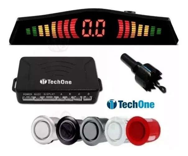 Sensor Estacionamento Ré 4 Sensores Display Várias Cores Tech One