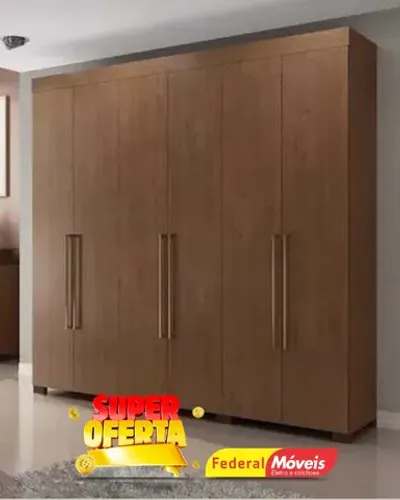 Guarda Roupa Casal 6 Portas 2 Gavetas Super Lindo Fazemos Entrega Novo