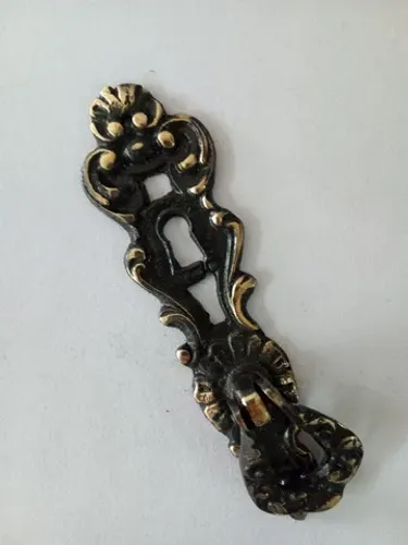 Puxador de bronze estilo colonial móveis antigos entrada chave