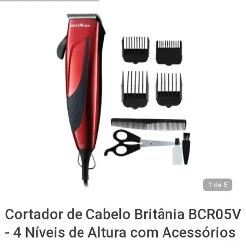 Aparador de cabelo e pelos Britânia com acessórios 110v
