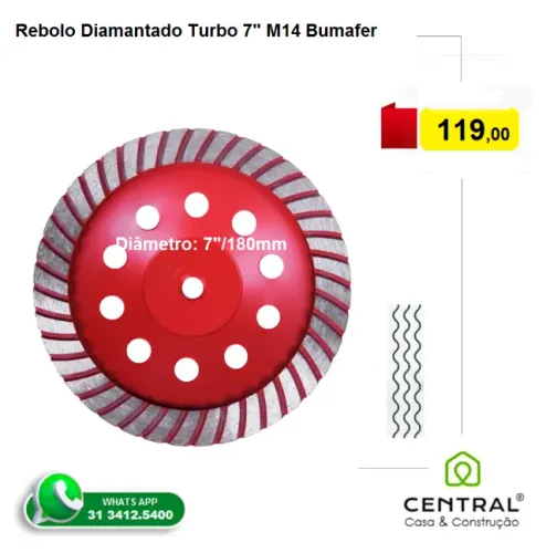 Rebolo Diamantado Turbo 7" M14