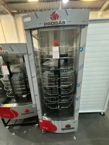 Assador multiuso 128 kg com 8 bandejas giratorias a gás glp