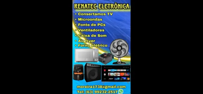 Reparador de Eletrônicos - TV, Microondas, air fryer,caixas de som