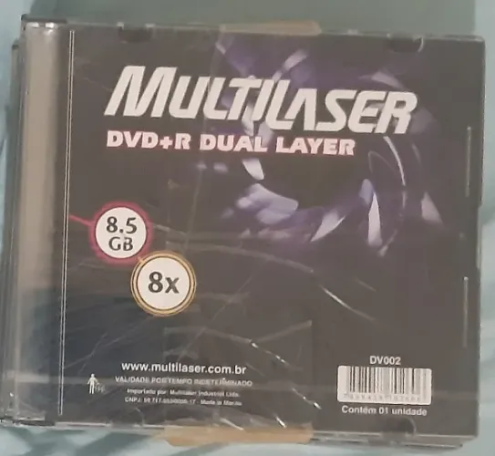 2 Midias de Dvd+R Dual Layer 8.5GB MultiLaser