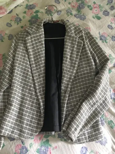 Blazer xadrez branco e preto