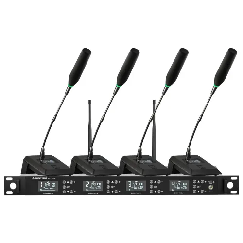 Sistema de Microfone Sem Fio Gooseneck para Conferências Phenyx Pro PTC-4<br>