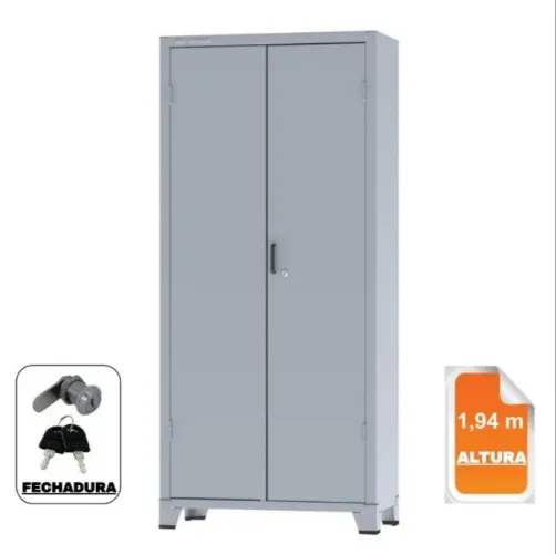 Armário de Aço c/ 02 portas 4 bandejas 30Armário de Aço c/ 02 portas 4 bandejas 30Kg - PA