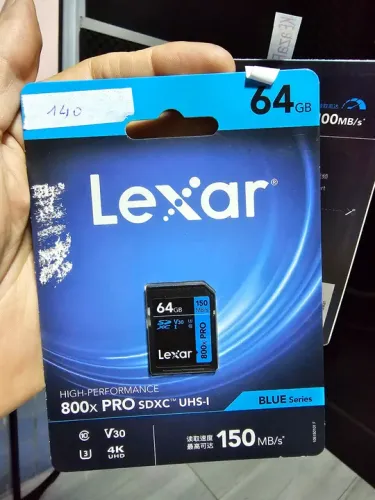 Cartão de Memória Lexar 64GB 800x PRO SDXC UHS-I - para camera digital Novo