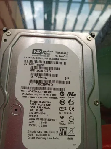 HD Western Digital 320GB SATA 7200RPM