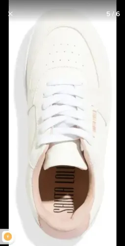 Tênis feminino SANTA LOLLA floater lux ,branco com detalhes rosa, estiloso e confortável