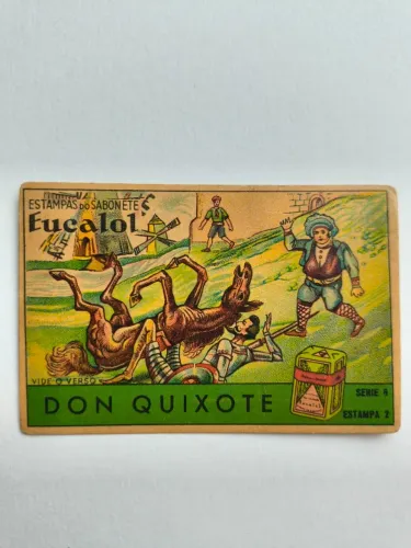 Antiguidade - Estampa do sabonete Eucalol - Don Quixote
