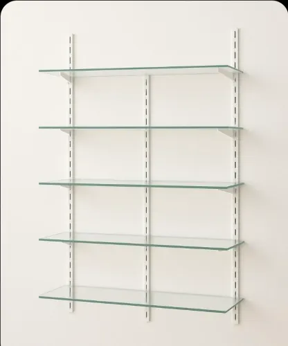 Trilho com prateleira de vidro