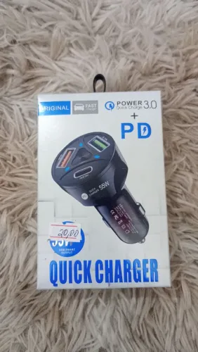 Carregador Veicular Quick Charger 55W + PD