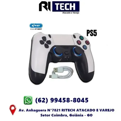 Controle com Fio PS5 Jogos 2M Entrada P2 Touch Pad Vibração Entrada Microfone