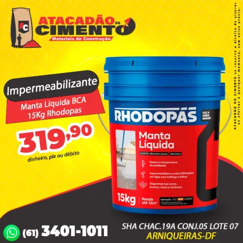 Impermeabilizante Manta Líquida BCA 15Kg Rhodopas