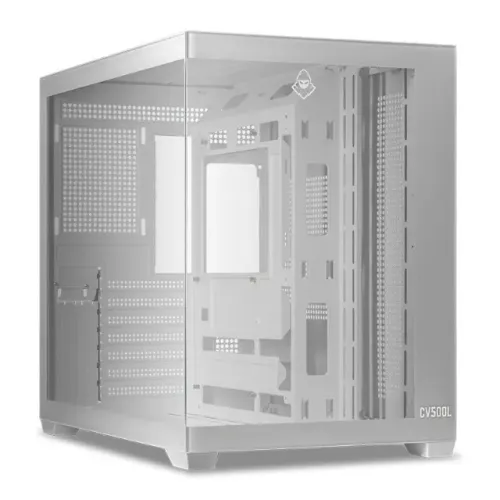 Gabinete Gamer Mancer CV500L, Mid Tower, Lateral De Vidro, Branco, 12x 31,30