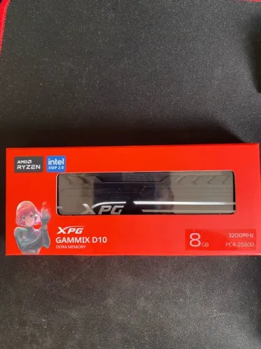Memória RAM XPG Gammix D10, 8GB, 3200MHz, DDR4, CL16, Preto - AX4U32008G16A-SB10
