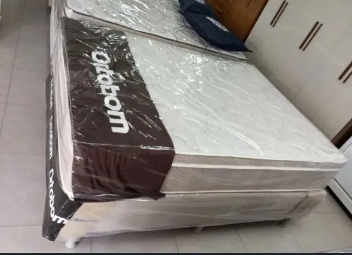 Cama Box Airtech Ortobom Casal Padrão 138x188 Molas Ensacadas