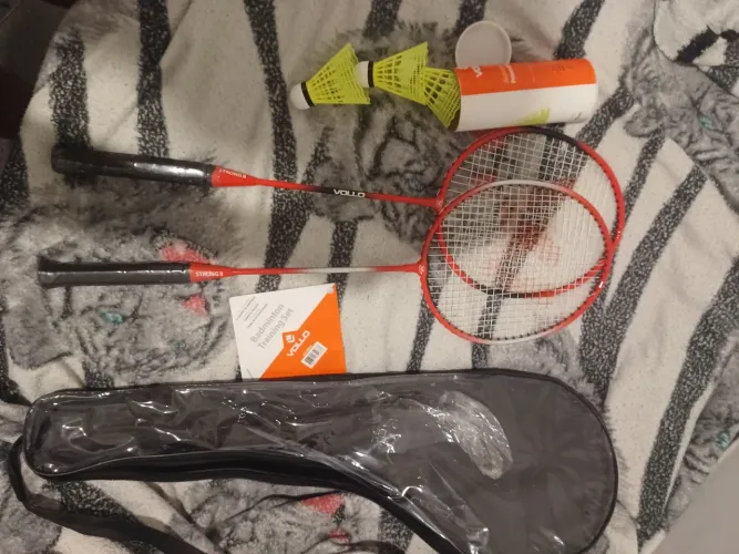 Kit Badminton Vollo - 2 Raquetes e 3 Petecas