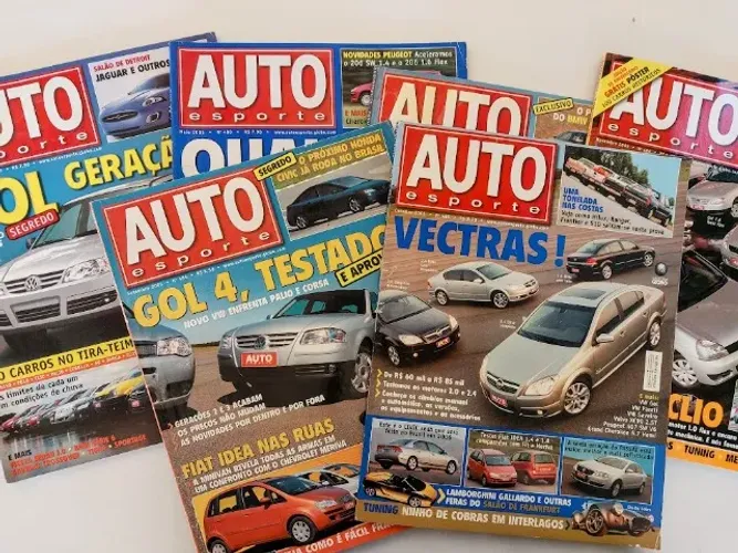 Kit 6 Revistas Auto Esporte 2005 - Vectra, Gol, Palio, Fox, Polo, 206, Idea, Meriva, Clio