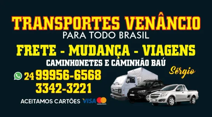 Frete e mudanças em geral.