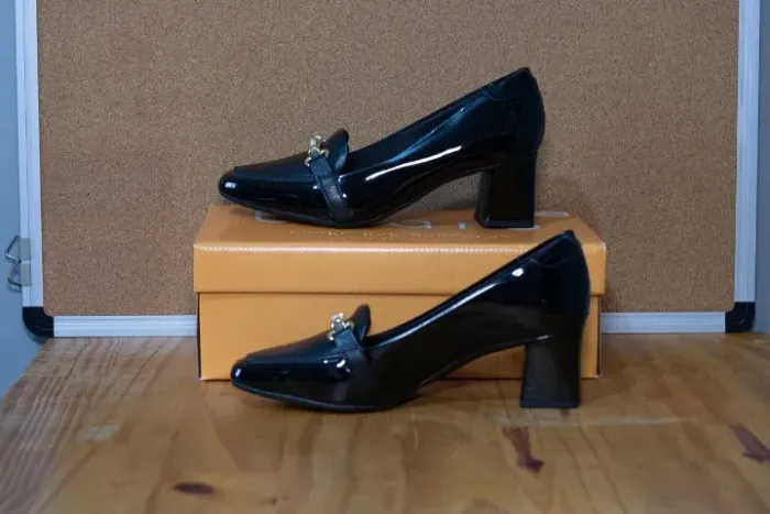 Sapato scarpin preto salto bloco Beira Rio, novo, sem uso