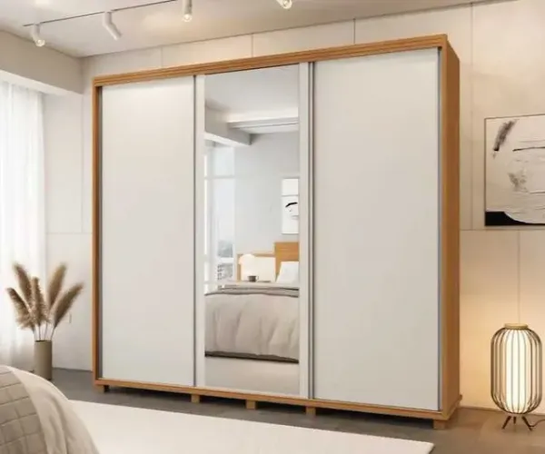 Guarda Roupa Casal 3 Portas 6 gavetas C/Espelho 100% MDF DIVIDIMOS EM ATE 10x SEM JUROS 